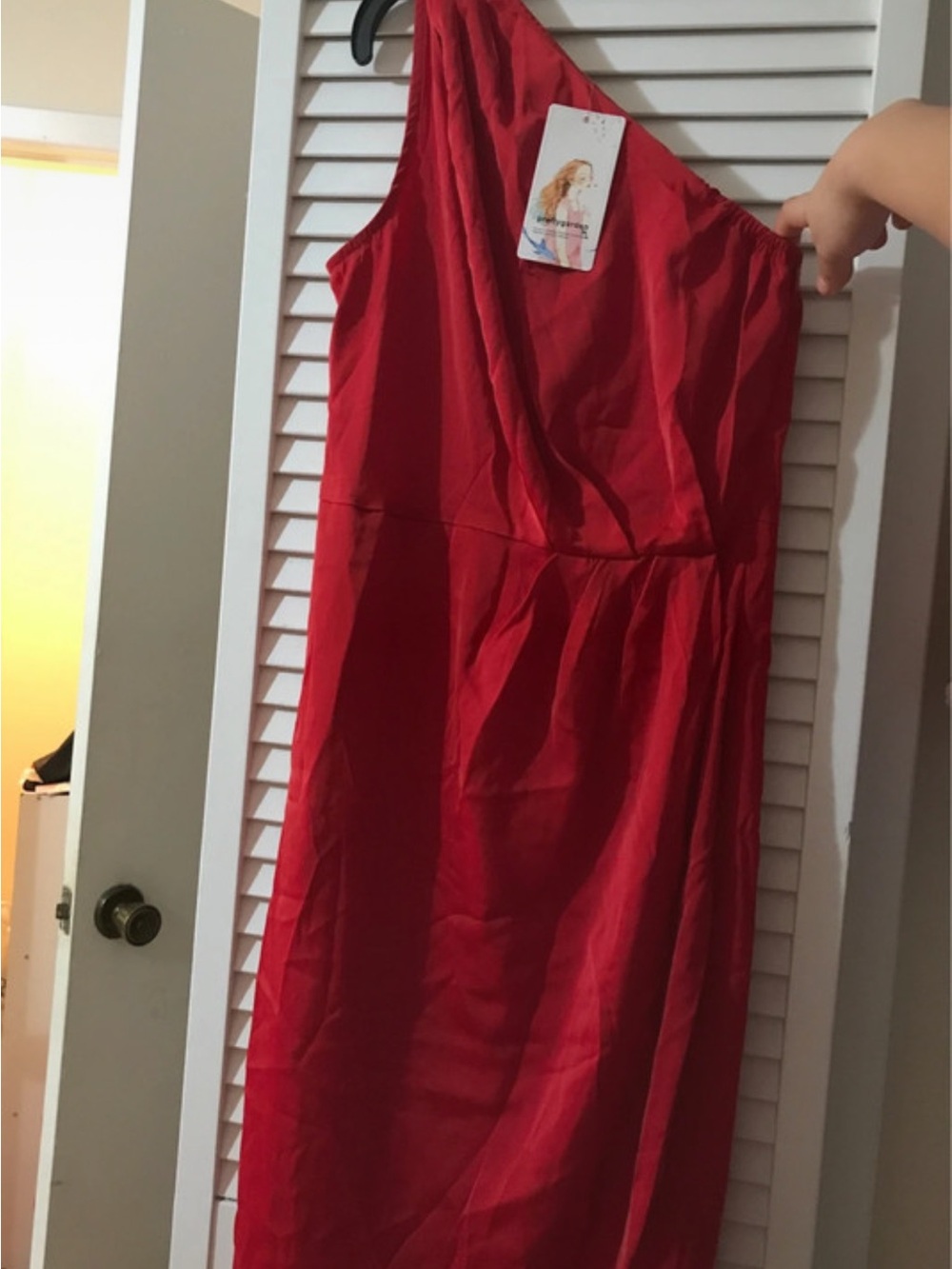 Amazon One-Shoulder Red Women's Dress